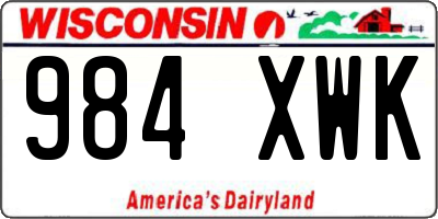 WI license plate 984XWK