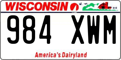 WI license plate 984XWM