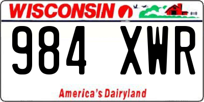 WI license plate 984XWR