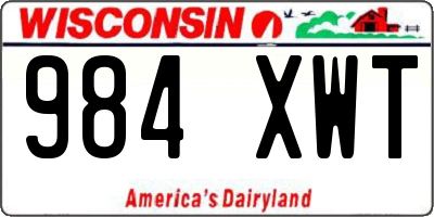 WI license plate 984XWT