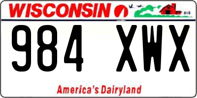 WI license plate 984XWX