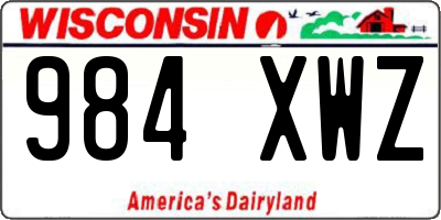 WI license plate 984XWZ