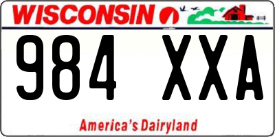 WI license plate 984XXA