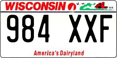 WI license plate 984XXF