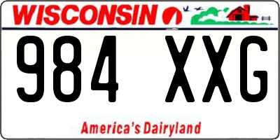 WI license plate 984XXG