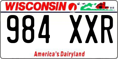 WI license plate 984XXR