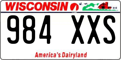 WI license plate 984XXS