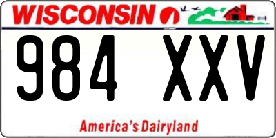 WI license plate 984XXV