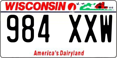 WI license plate 984XXW
