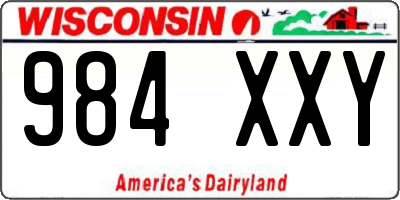 WI license plate 984XXY