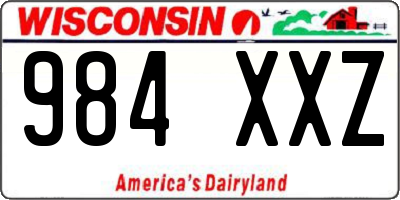 WI license plate 984XXZ