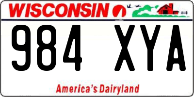 WI license plate 984XYA