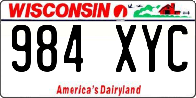 WI license plate 984XYC