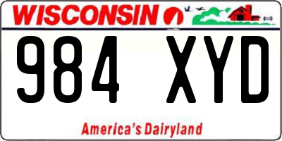 WI license plate 984XYD