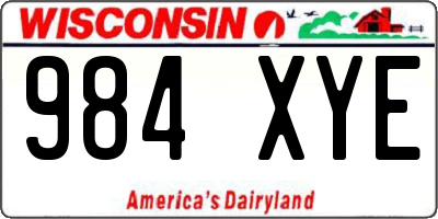 WI license plate 984XYE