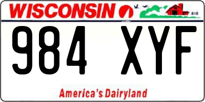 WI license plate 984XYF
