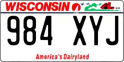 WI license plate 984XYJ