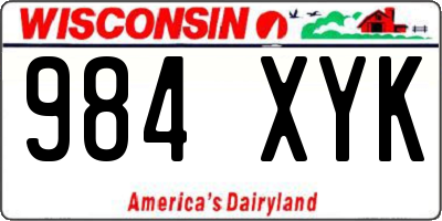 WI license plate 984XYK