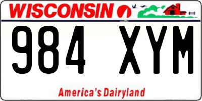 WI license plate 984XYM