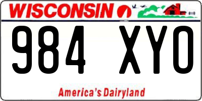 WI license plate 984XYO