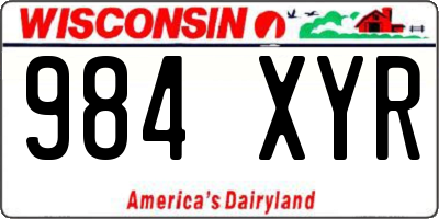 WI license plate 984XYR