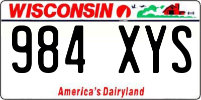 WI license plate 984XYS