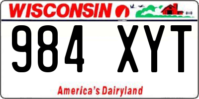 WI license plate 984XYT