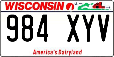 WI license plate 984XYV
