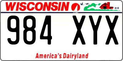 WI license plate 984XYX