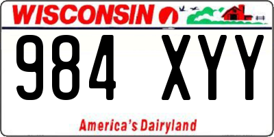 WI license plate 984XYY