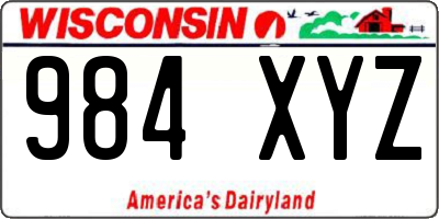 WI license plate 984XYZ