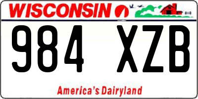 WI license plate 984XZB