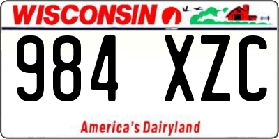 WI license plate 984XZC