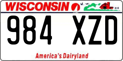 WI license plate 984XZD