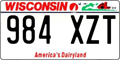 WI license plate 984XZT