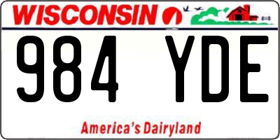 WI license plate 984YDE