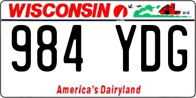 WI license plate 984YDG
