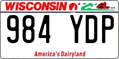 WI license plate 984YDP