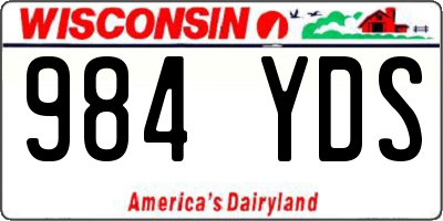 WI license plate 984YDS