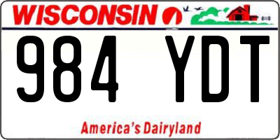 WI license plate 984YDT