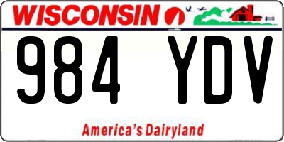 WI license plate 984YDV