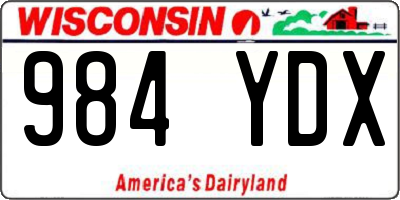 WI license plate 984YDX