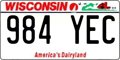 WI license plate 984YEC