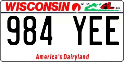 WI license plate 984YEE
