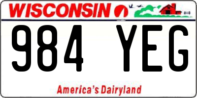 WI license plate 984YEG