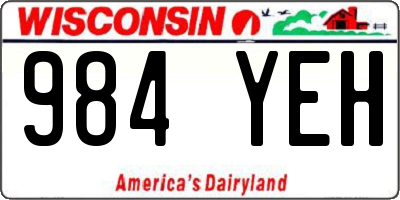 WI license plate 984YEH