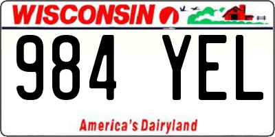 WI license plate 984YEL
