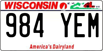 WI license plate 984YEM