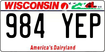 WI license plate 984YEP