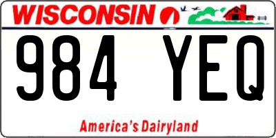 WI license plate 984YEQ